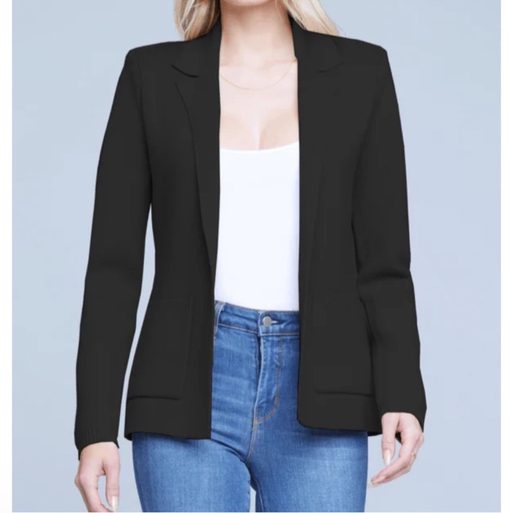 L'Agence Lacey Black Knit Blazer NWOT - Picture 3 of 11